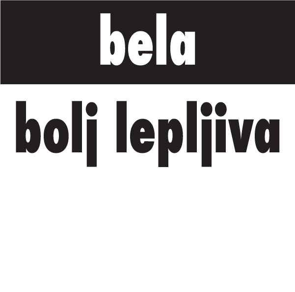 Slika različice za bela / bolj lepljiva