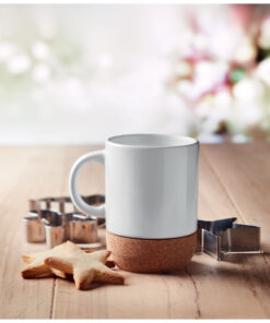 Ceramic Mug with Cork Coaster, for Sublimation 410 mL