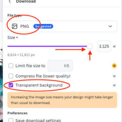 Canva export